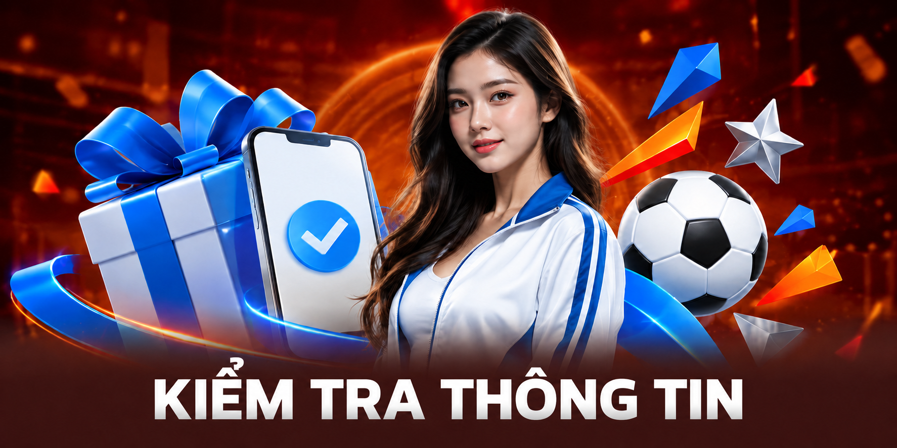 Nhân vật nữ và biểu tượng minh họa cho bài kiểm tra thông tin